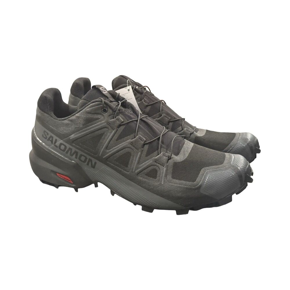 Size 10 Salomon SpeedCross 5 Black Trail Mens Running Shoes 475678
